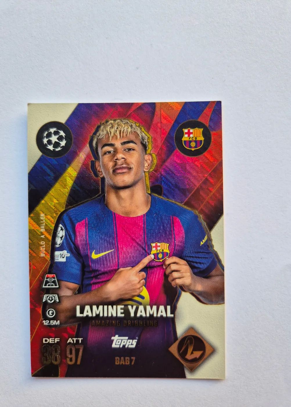 Fussballkarte: Lamine Yamal, FC Barcelona, Topps Match Attax UEFA Club Competitions 2024/25, Build A Baller
