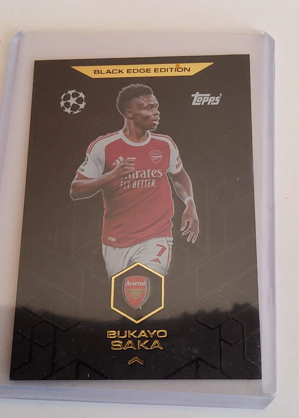 Fussballkarte: Bukayo Saka, FC Arsenal, Topps Match Attax 2024, Black Edge Edition