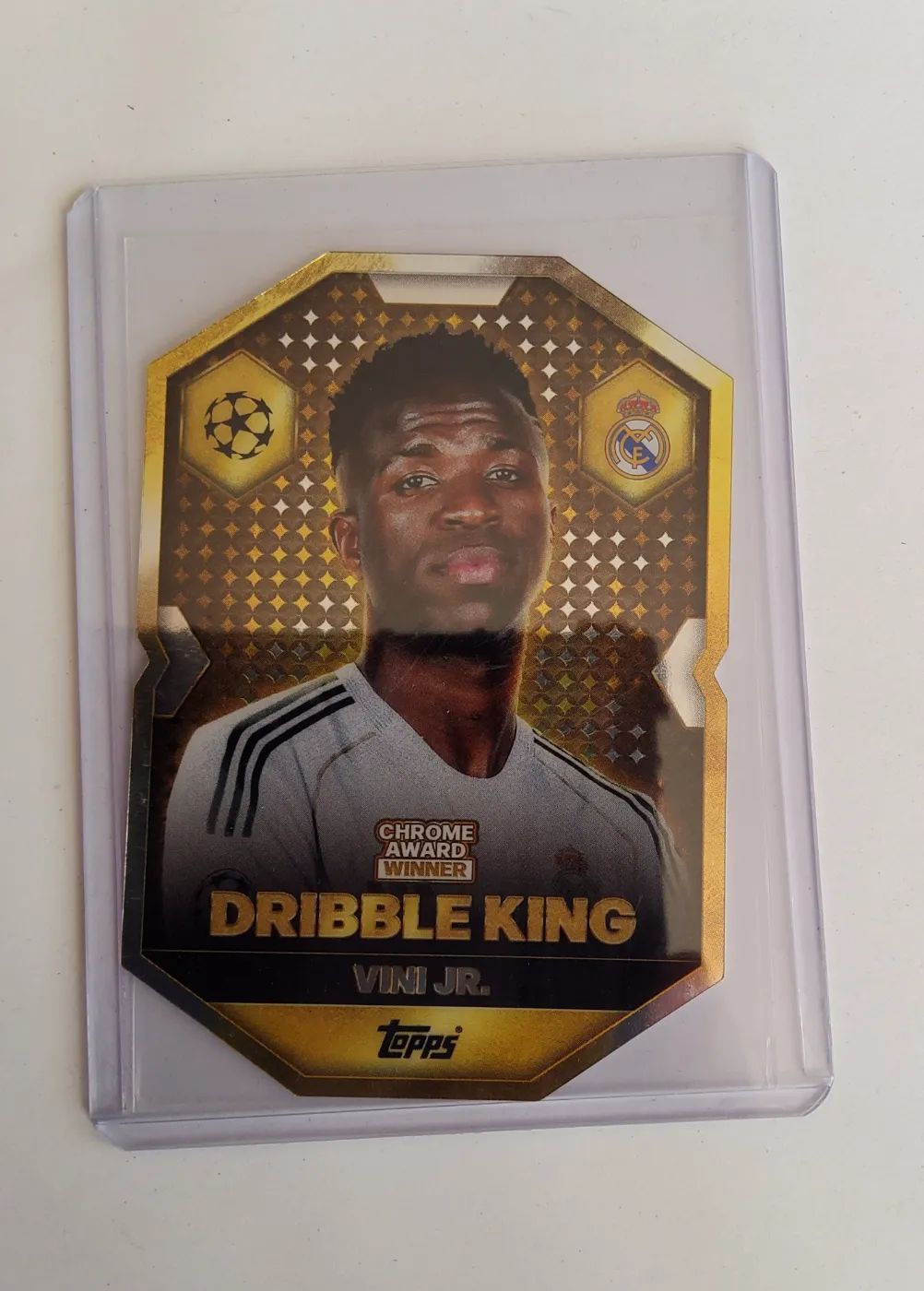Fussballkarte: Vinícius Júnior, Real Madrid, Topps UEFA Champions League 2024, Chrome Award Winner Dribble King Die-Cut CA 15