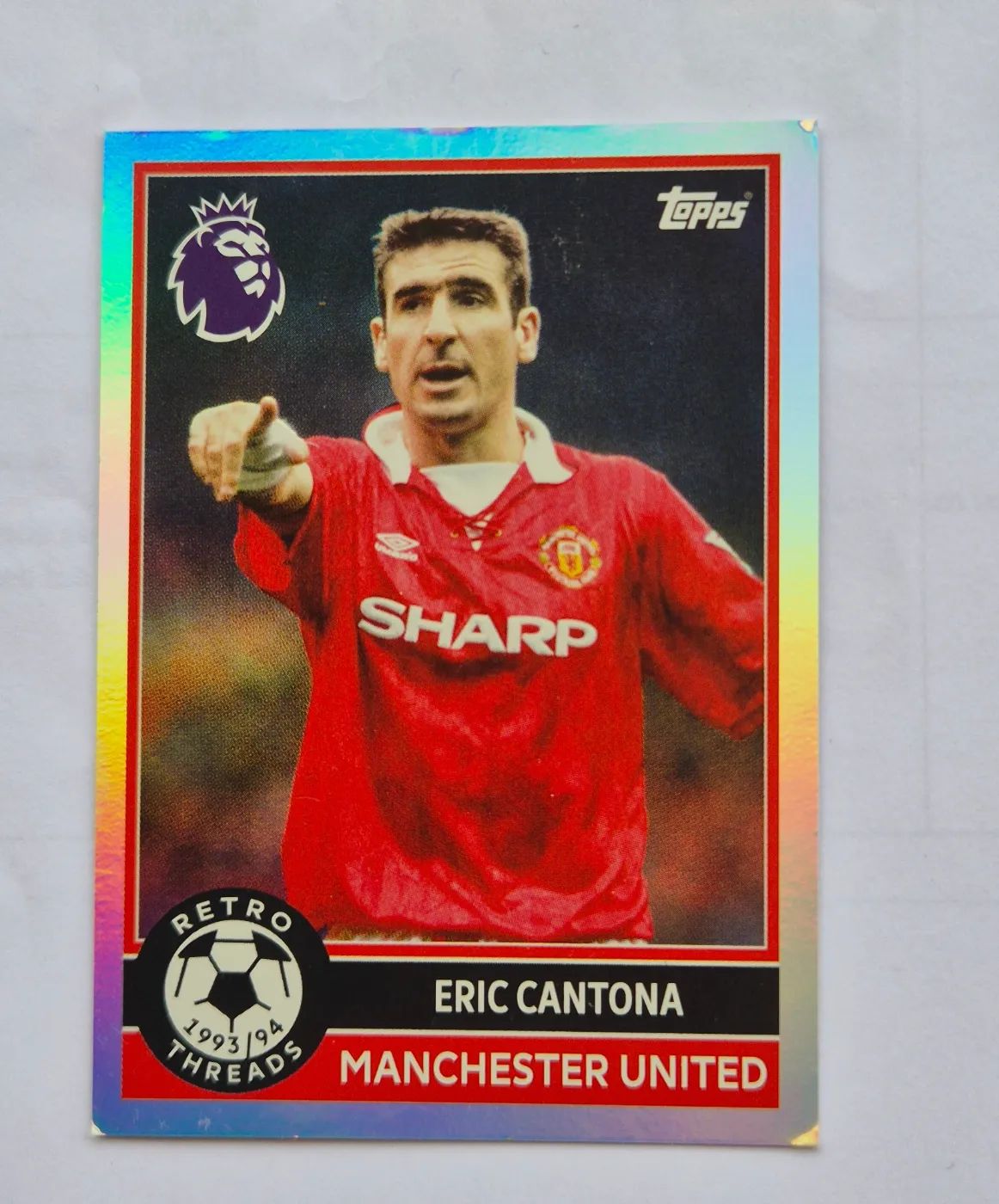 Fussballkarte: Eric Cantona, Manchester United, Topps Premier League 2025, Retro Threads Foil