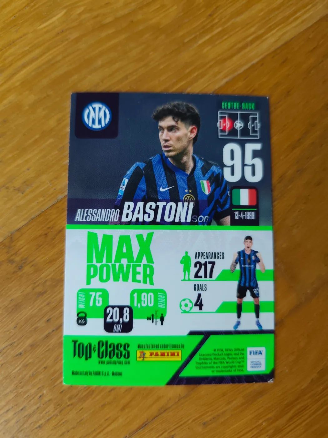 panini Top Class 2024 Nr.  Alessandro Bastoni, Zustand Sehr gut, Rückseite