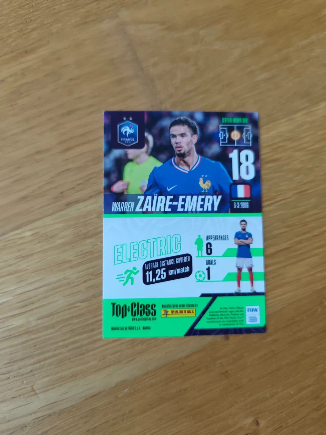 panini Top Class 2024 Nr.  Warren Zaïre-Emery, Zustand Sehr gut, Rückseite