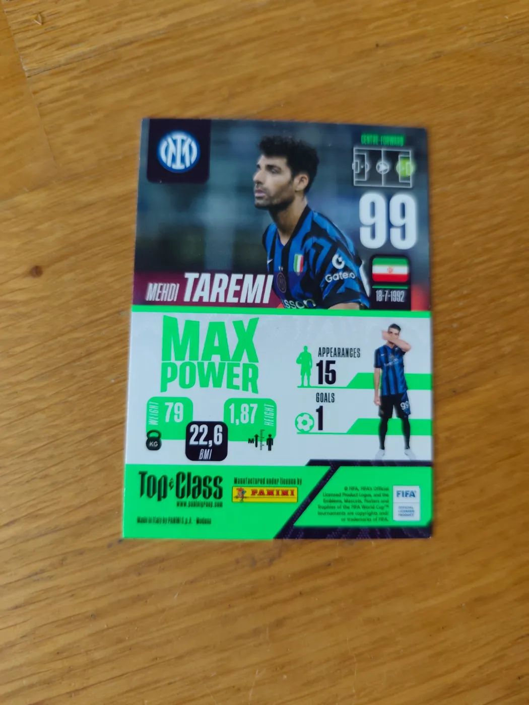 panini Top Class 2024 Nr.  Mehdi Taremi, Zustand Sehr gut, Rückseite