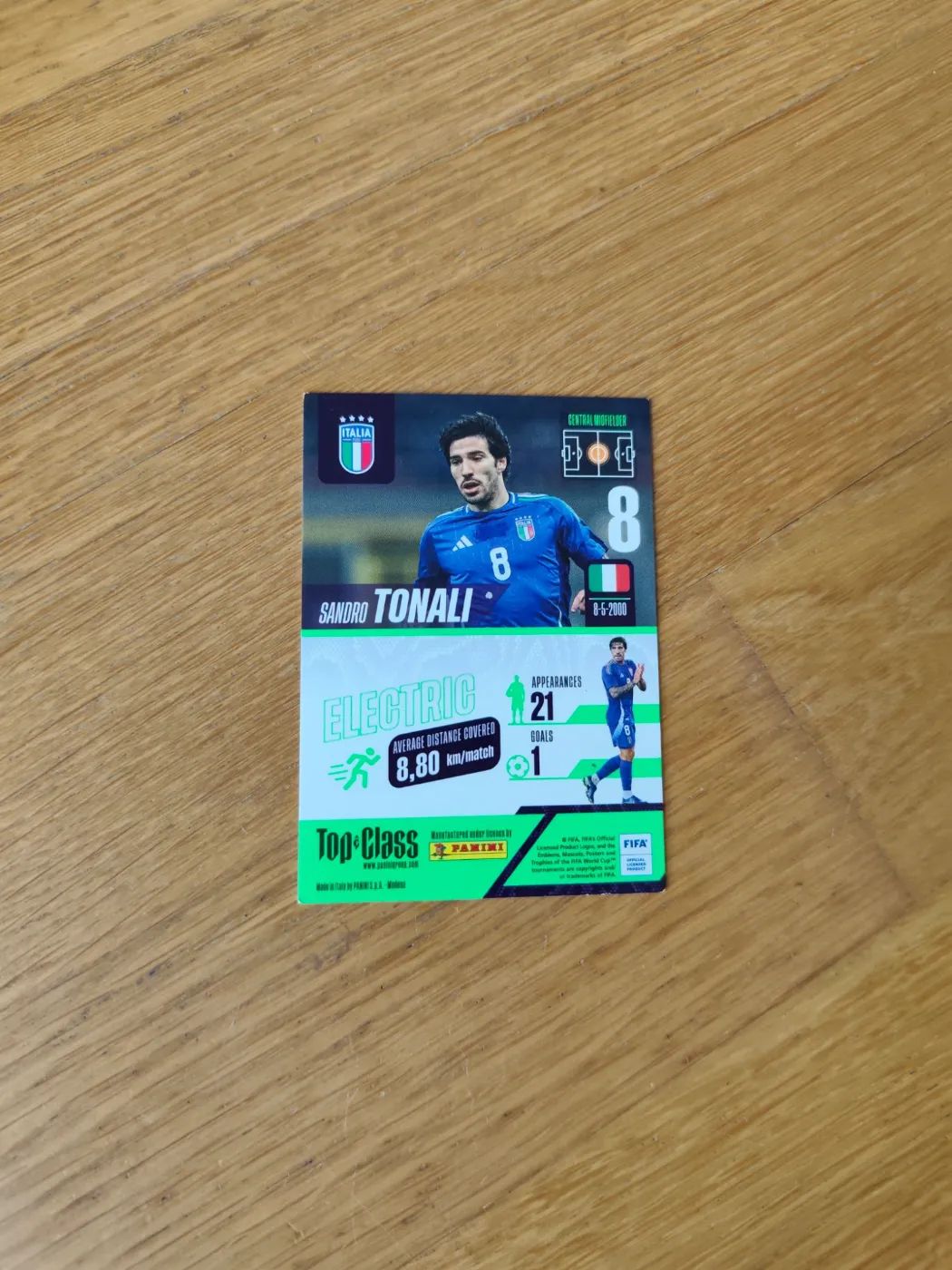 panini Top Class 2024 2024 Nr. 160 Sandro Tonali, Zustand Sehr gut, Rückseite