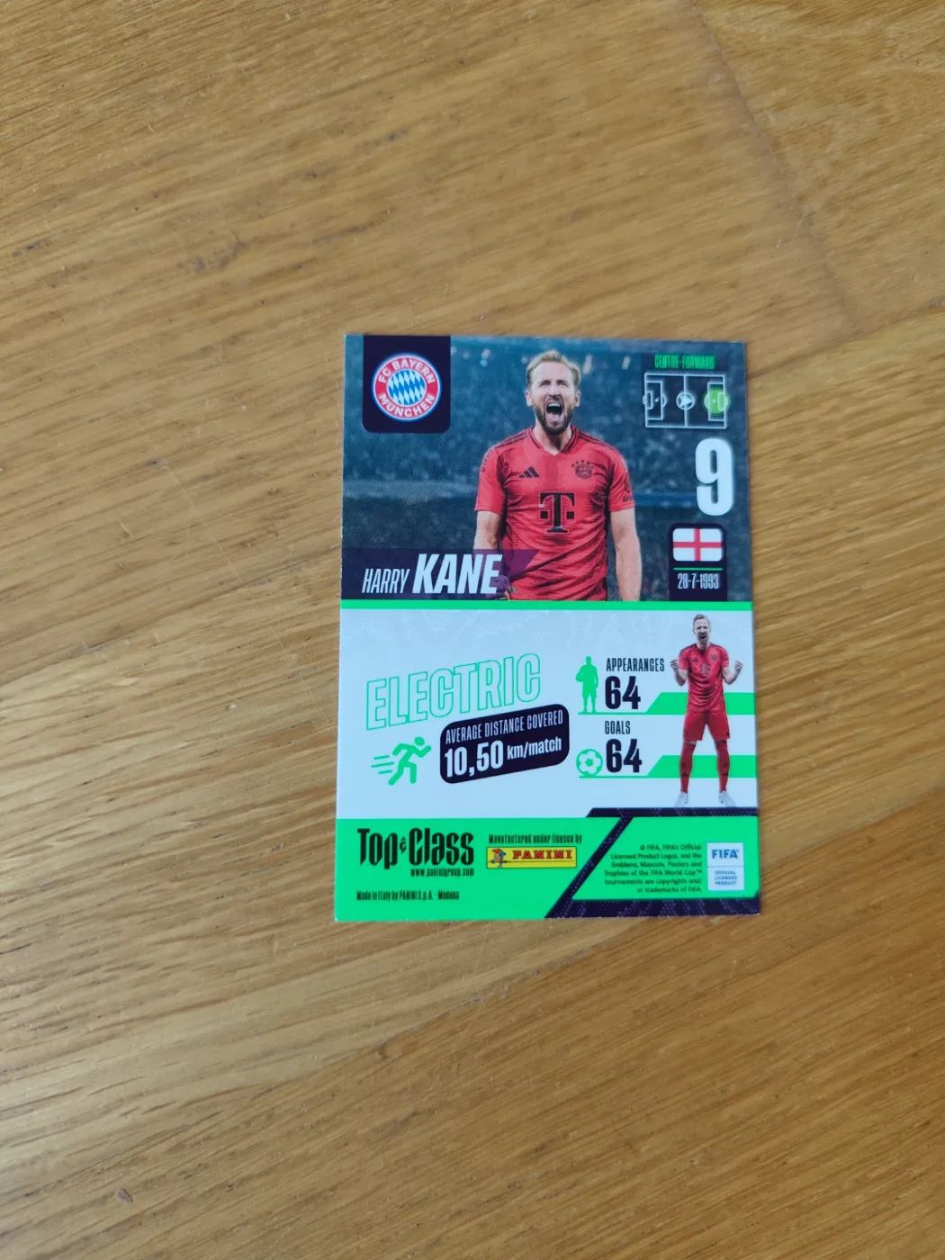 panini Top Class 2024 Nr.  Harry Kane, Zustand Neu, Rückseite