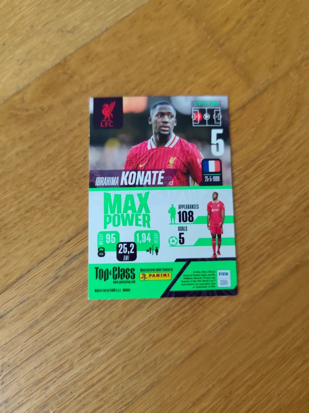 panini Top Class 2024 Nr.  Ibrahima Konaté, Zustand Sehr gut, Rückseite