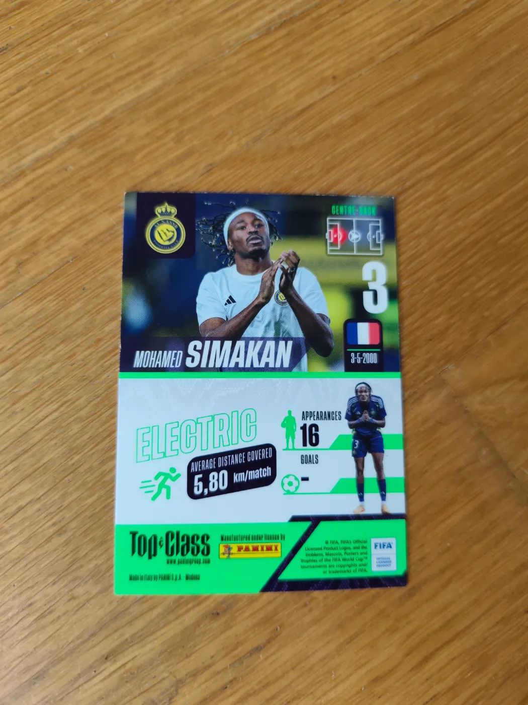 panini Top Class 2024 Nr.  Mohamed Simakan, Zustand Sehr gut, Rückseite